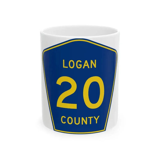 Logan County 20 (Illinois) (Road Sign) White Coffee Mug 11oz - Go Mug Yourself