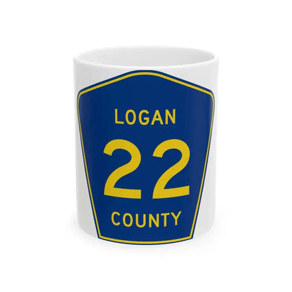 Logan County 22 (Illinois) (Road Sign) White Coffee Mug 11oz - Go Mug Yourself