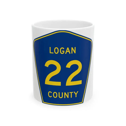 Logan County 22 (Illinois) (Road Sign) White Coffee Mug 11oz - Go Mug Yourself