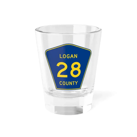 Logan County 28 (Illinois) (Road Sign) Shot Glass 1.5oz 1.5oz - Go Mug Yourself