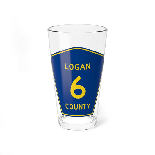 Logan County 6 (Illinois) (Road Sign) Pint Glass 16oz 16oz - Go Mug Yourself