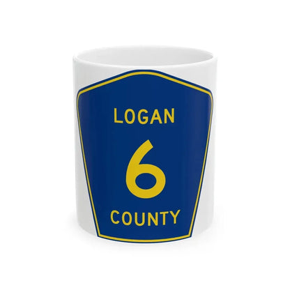 Logan County 6 (Illinois) (Road Sign) White Coffee Mug 11oz - Go Mug Yourself