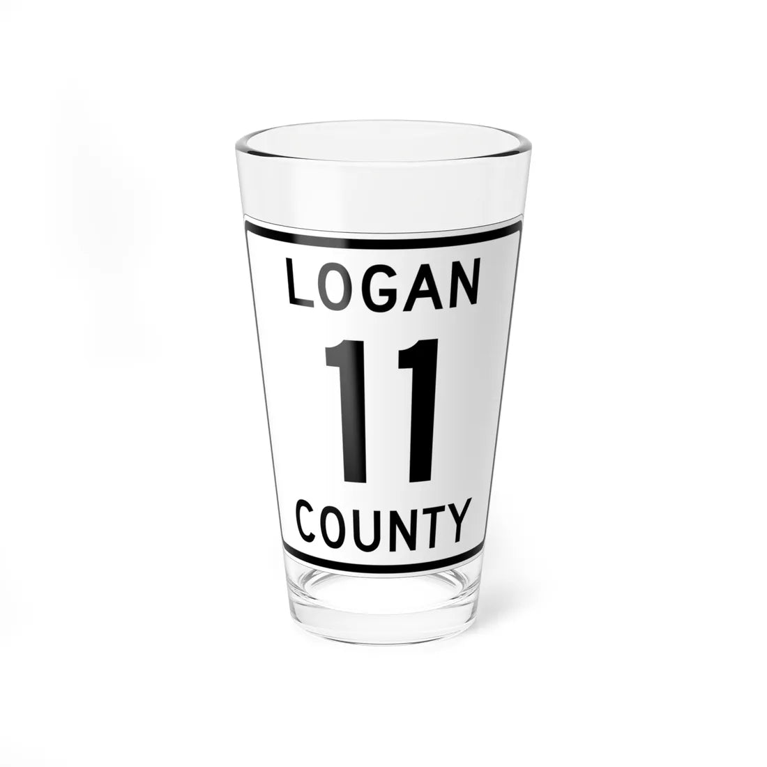 Logan County Route 11 OH (Ohio) (Road Sign) Pint Glass 16oz 16oz - Go Mug Yourself