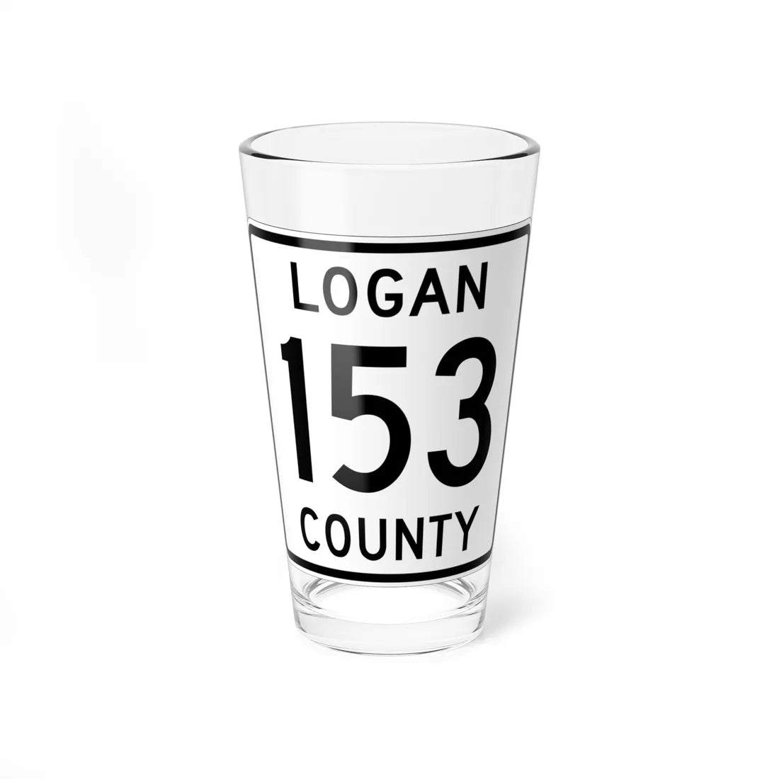 Logan County Route 153 OH (Ohio) (Road Sign) Pint Glass 16oz 16oz - Go Mug Yourself