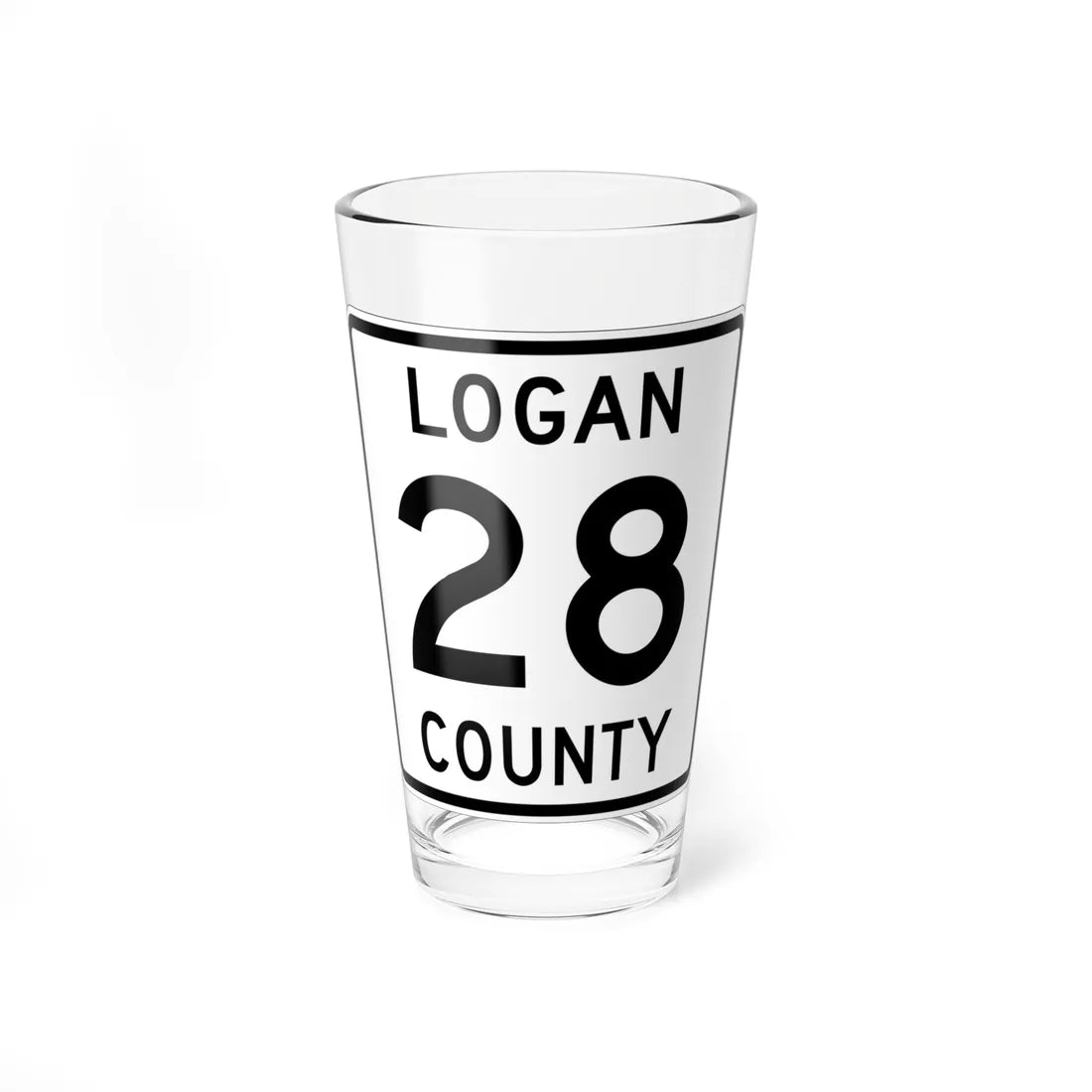 Logan County Route 28 OH (Ohio) (Road Sign) Pint Glass 16oz 16oz - Go Mug Yourself