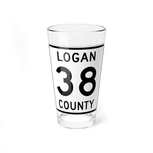 Logan County Route 38 OH (Ohio) (Road Sign) Pint Glass 16oz 16oz - Go Mug Yourself