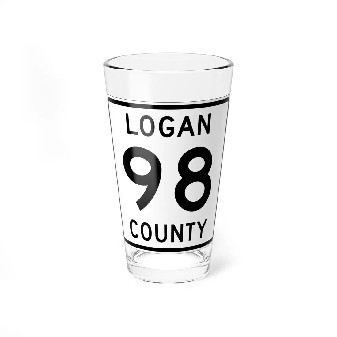 Logan County Route 98 OH (Ohio) (Road Sign) Pint Glass 16oz 16oz - Go Mug Yourself