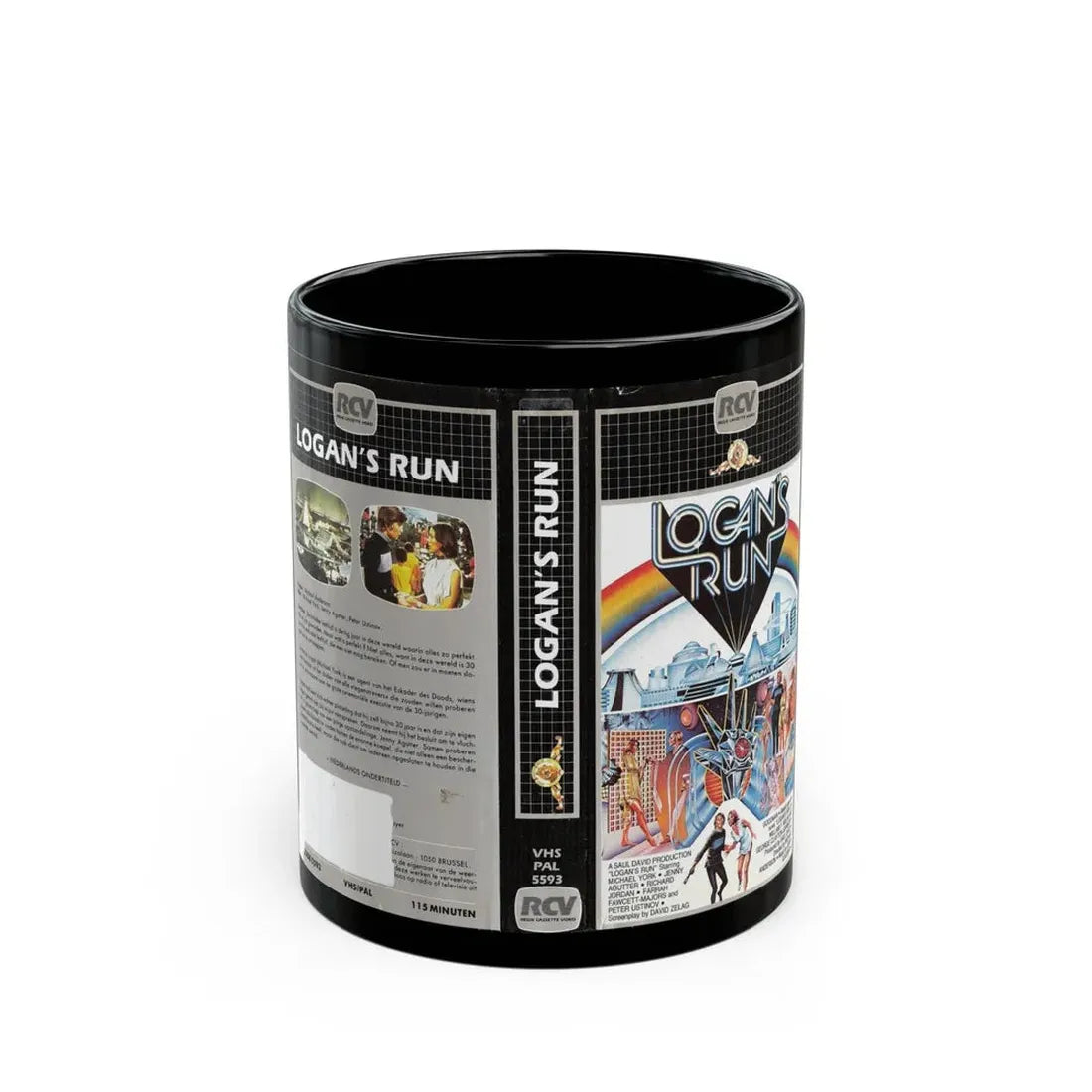 LOGANS RUN (VHS COVER) - Black Coffee Mug 11oz - Go Mug Yourself