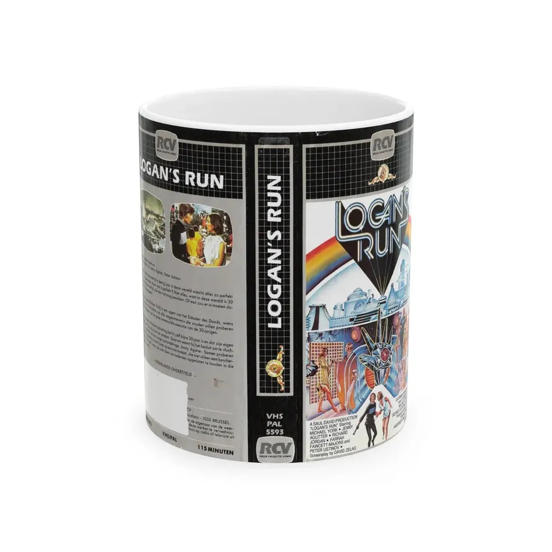 LOGANS RUN (VHS COVER) - White Coffee Mug 11oz - Go Mug Yourself