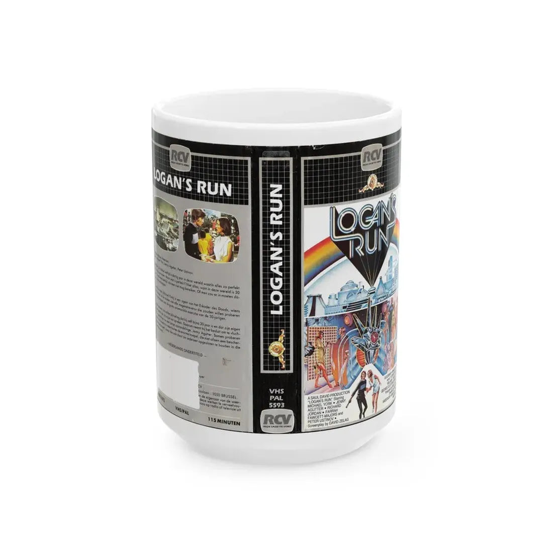 LOGANS RUN (VHS COVER) - White Coffee Mug 15oz - Go Mug Yourself