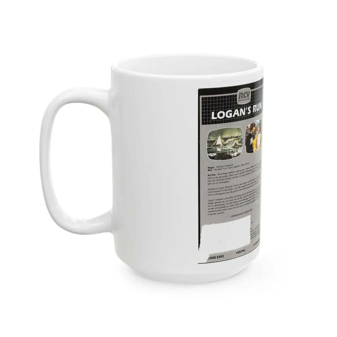 LOGANS RUN (VHS COVER) - White Coffee Mug - Go Mug Yourself