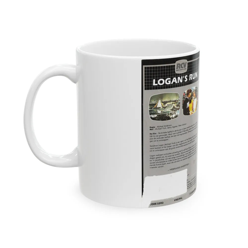 LOGANS RUN (VHS COVER) - White Coffee Mug-Go Mug Yourself