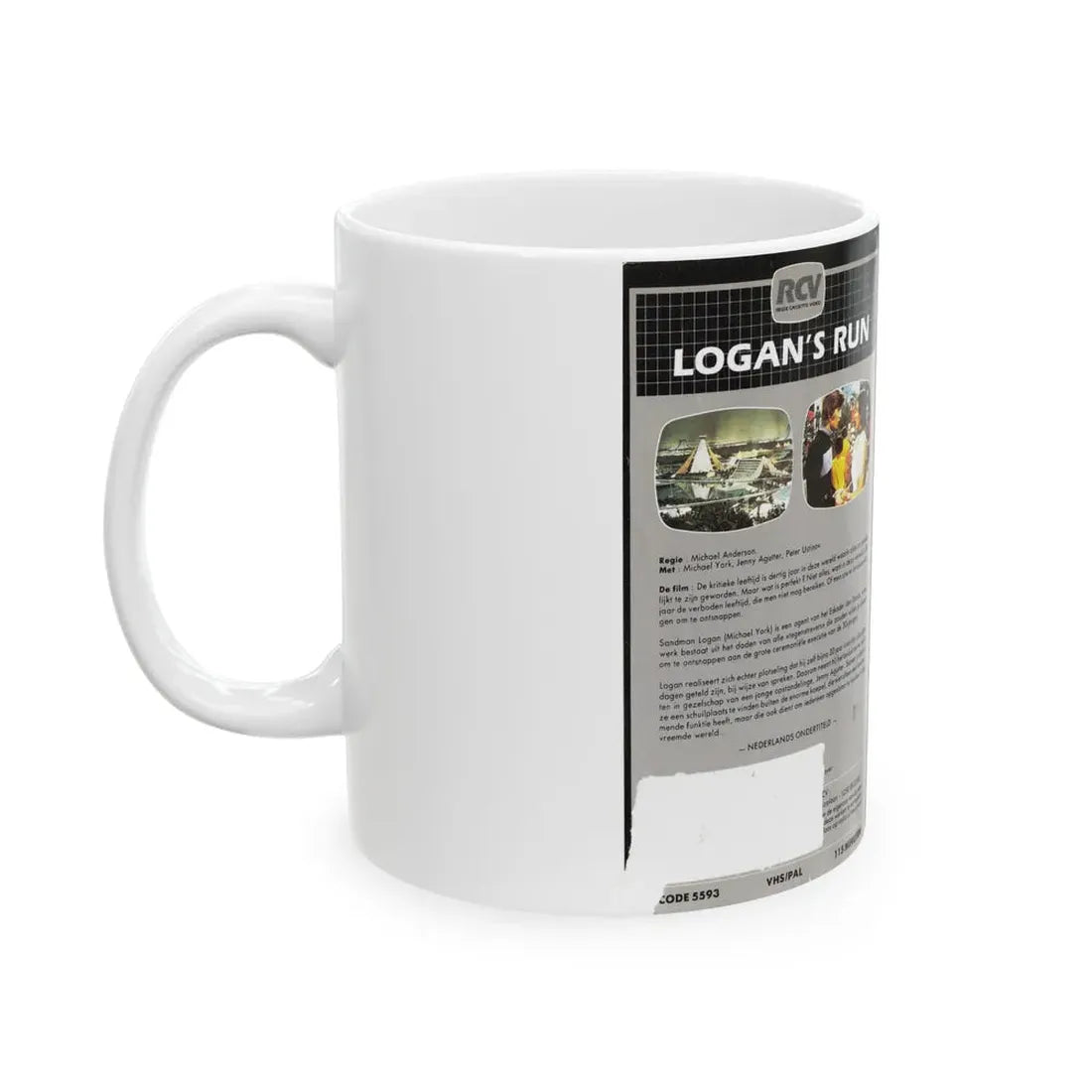 LOGANS RUN (VHS COVER) - White Coffee Mug - Go Mug Yourself