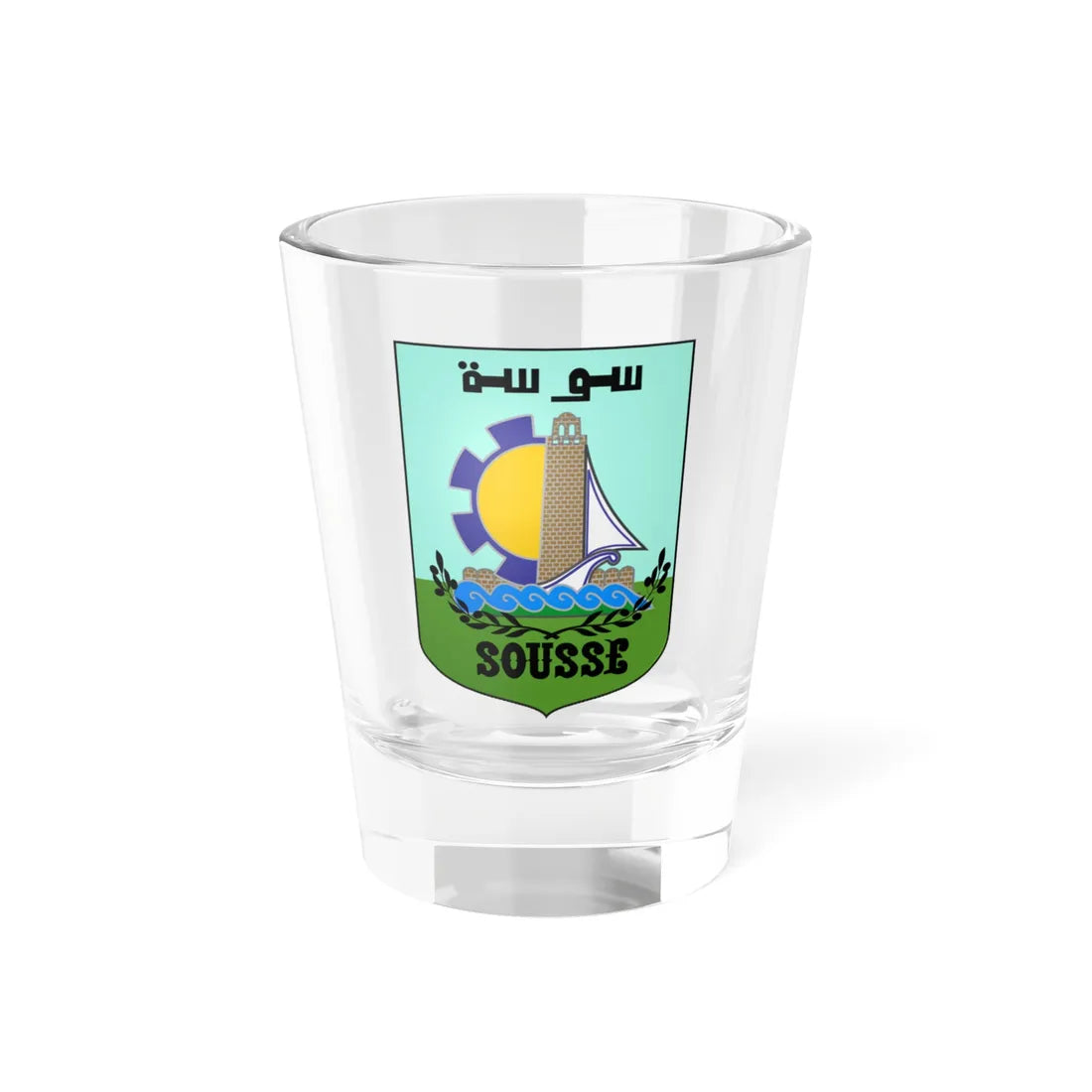 Logo commune Sousse (Tunisia) (Coat of Arms) Shot Glass 1.5oz 1.5oz - Go Mug Yourself