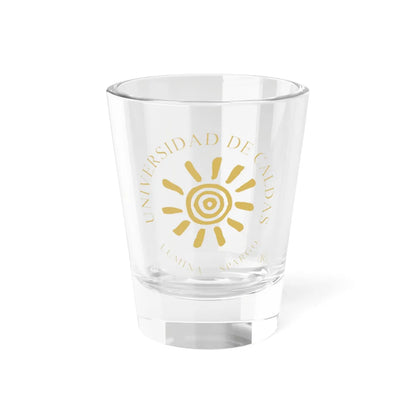 Logo de la Universidad de Caldas (Colombia) (Coat of Arms) Shot Glass 1.5oz 1.5oz - Go Mug Yourself