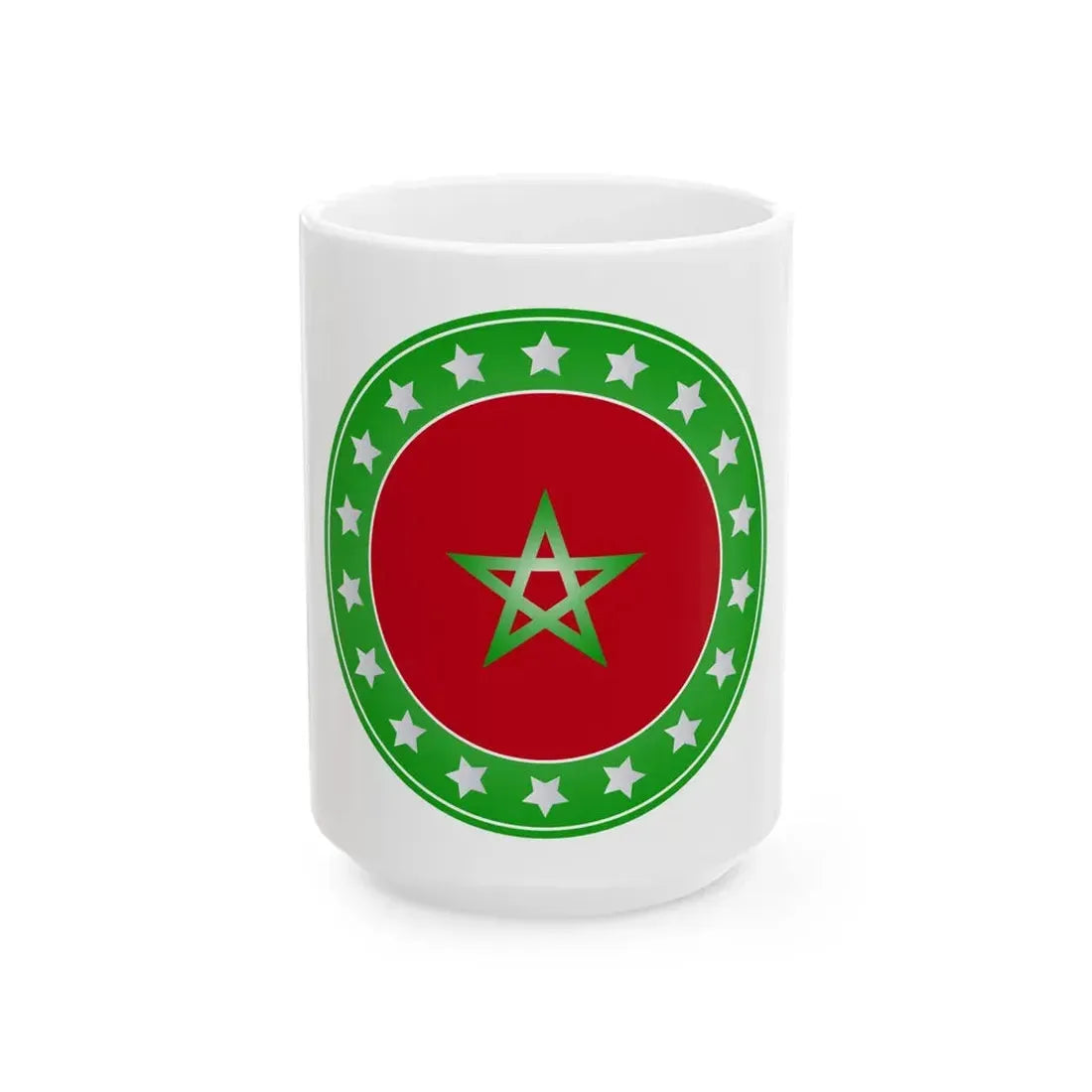 Logo Flag Morocco (Morocco) White Coffee Mug 15oz - Go Mug Yourself