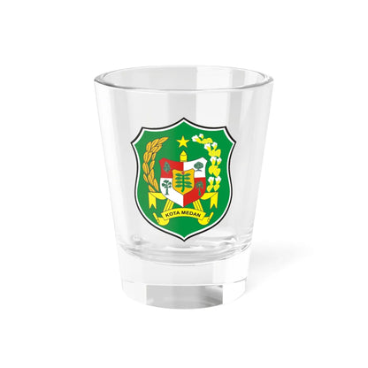 Logo Kota Medan Seal of Medan (Indonesia) (Coat of Arms) Shot Glass 1.5oz 1.5oz - Go Mug Yourself