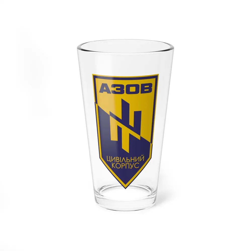 Logo of the Azov Civil Corps (Ukraine) Pint Glass 16oz-16oz-Go Mug Yourself