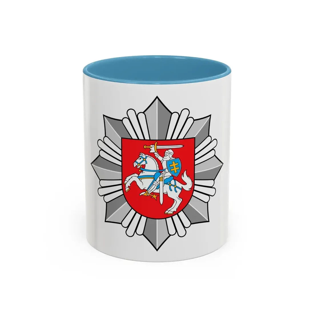 Logo of the Police of Lithuania - Accent Coffee Mug 11oz Light Blue - Go Mug Yourself