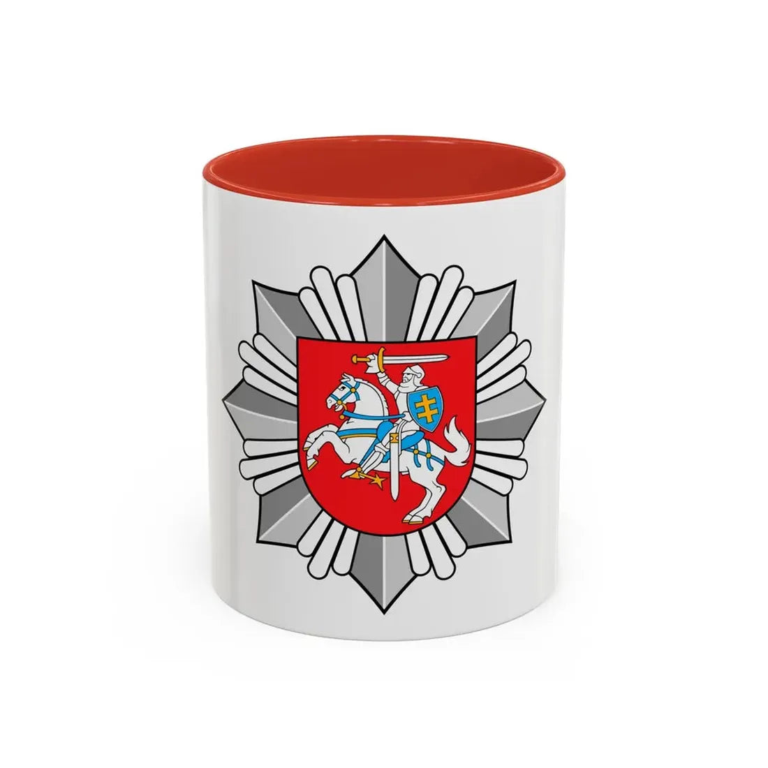 Logo of the Police of Lithuania - Accent Coffee Mug 11oz Red - Go Mug Yourself