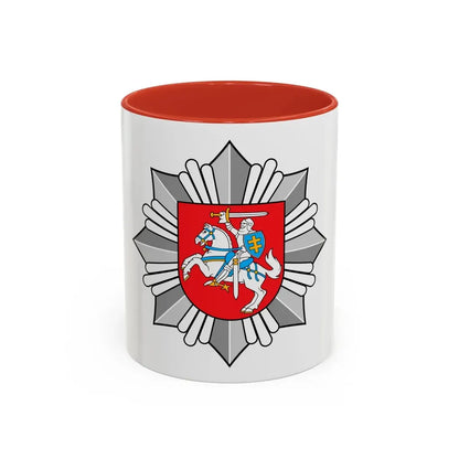 Logo of the Police of Lithuania - Accent Coffee Mug 11oz Red - Go Mug Yourself