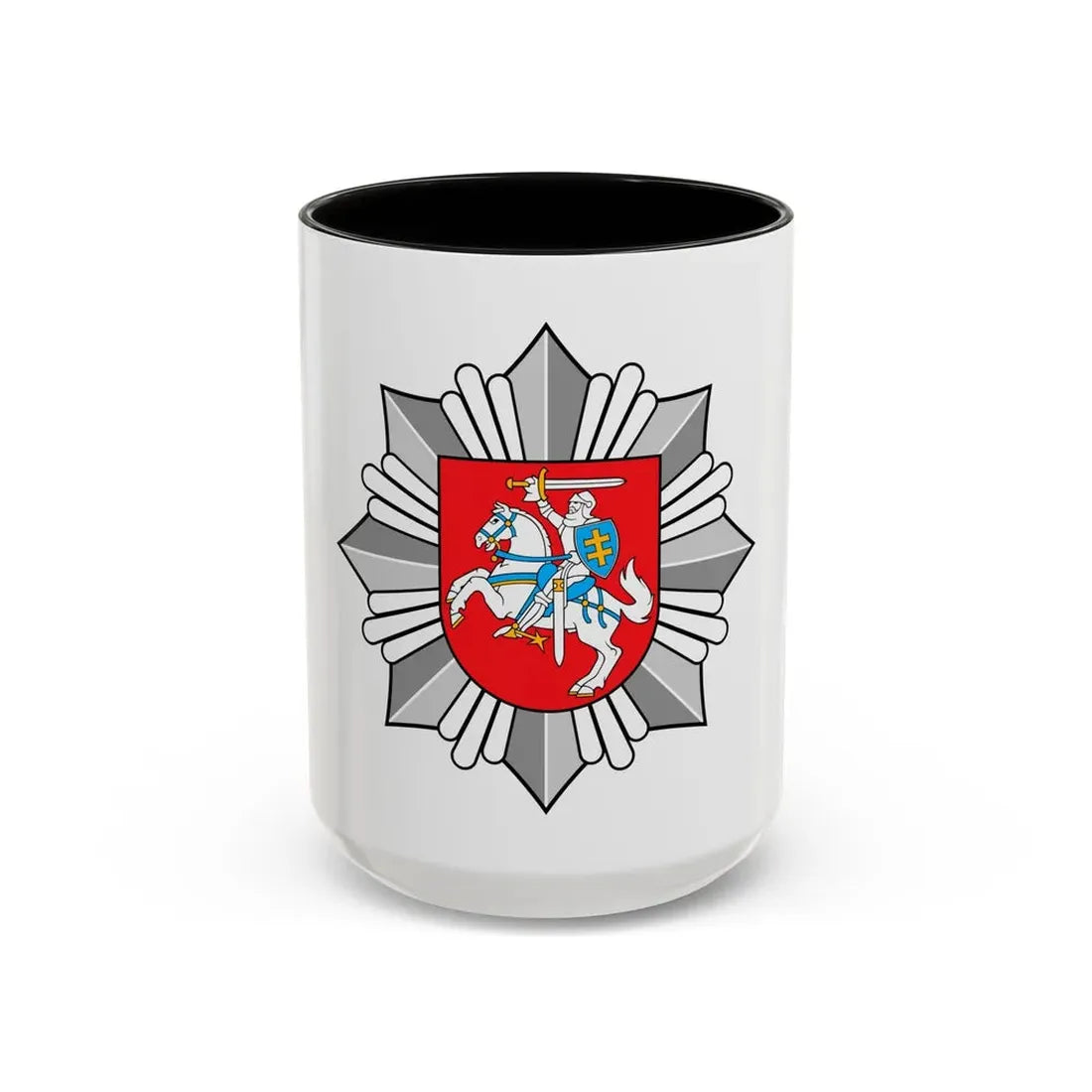 Logo of the Police of Lithuania - Accent Coffee Mug 15oz Black - Go Mug Yourself