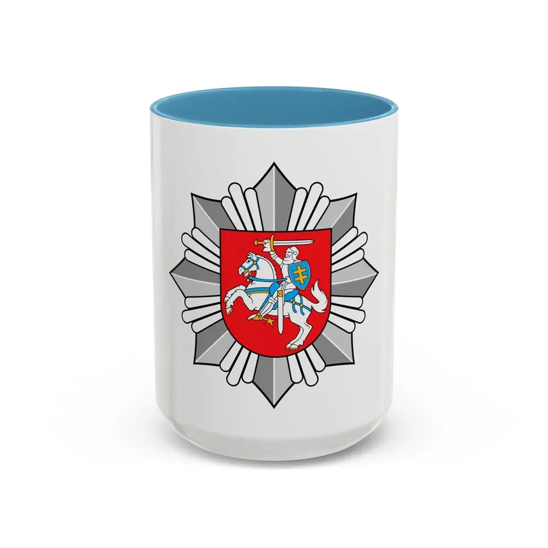 Logo of the Police of Lithuania - Accent Coffee Mug 15oz Light Blue - Go Mug Yourself