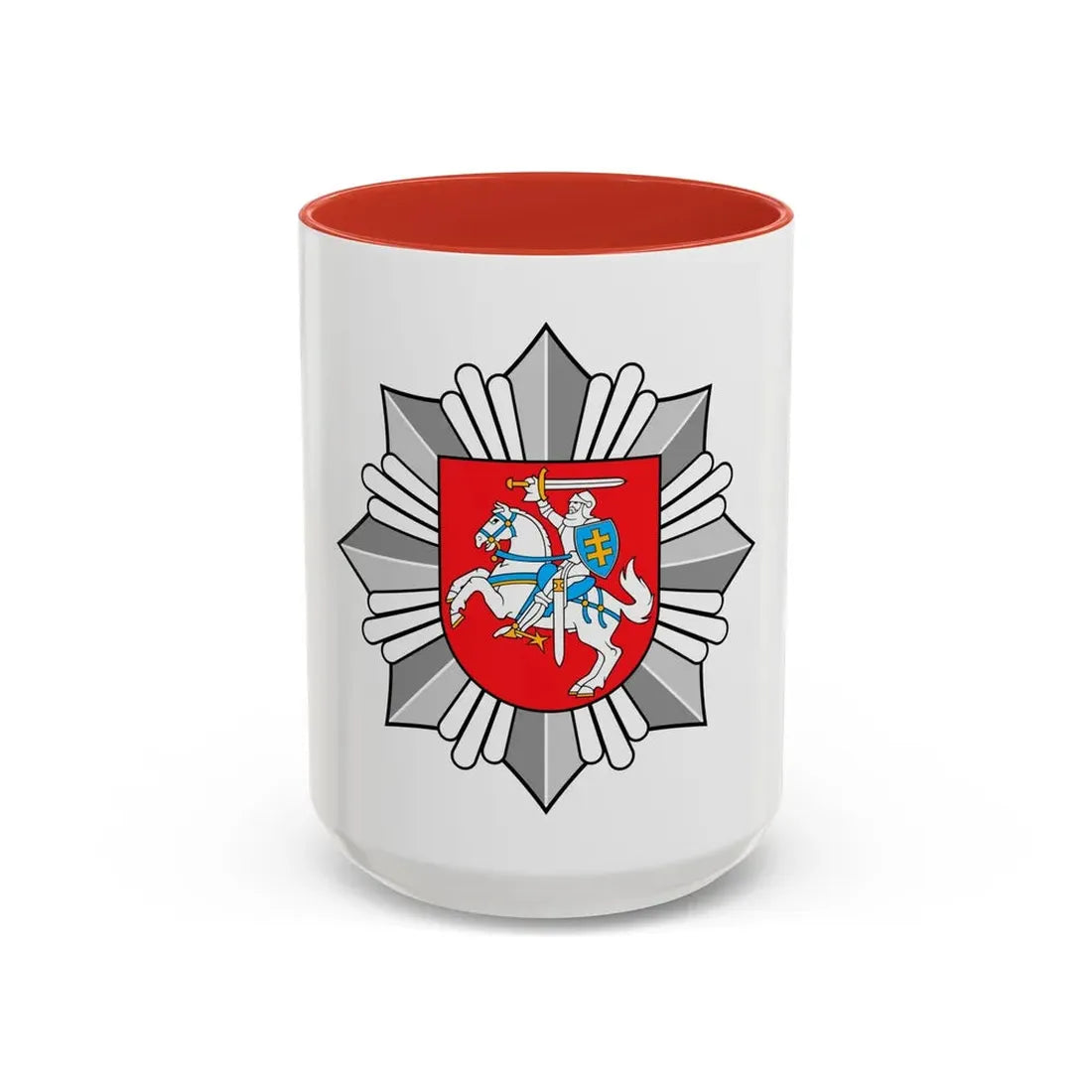 Logo of the Police of Lithuania - Accent Coffee Mug 15oz Red - Go Mug Yourself
