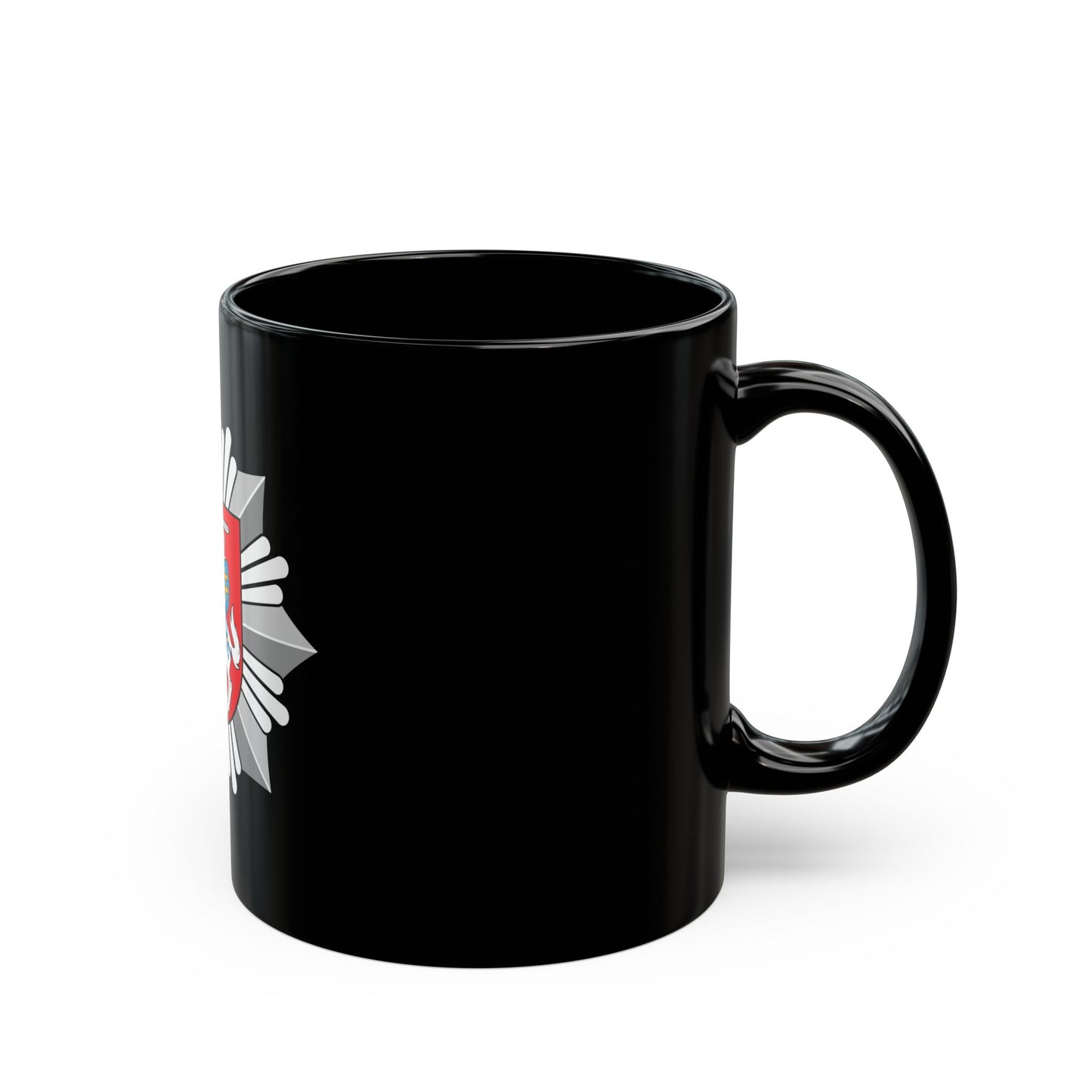 Logo of the Police of Lithuania - Black Coffee Mug-Go Mug Yourself