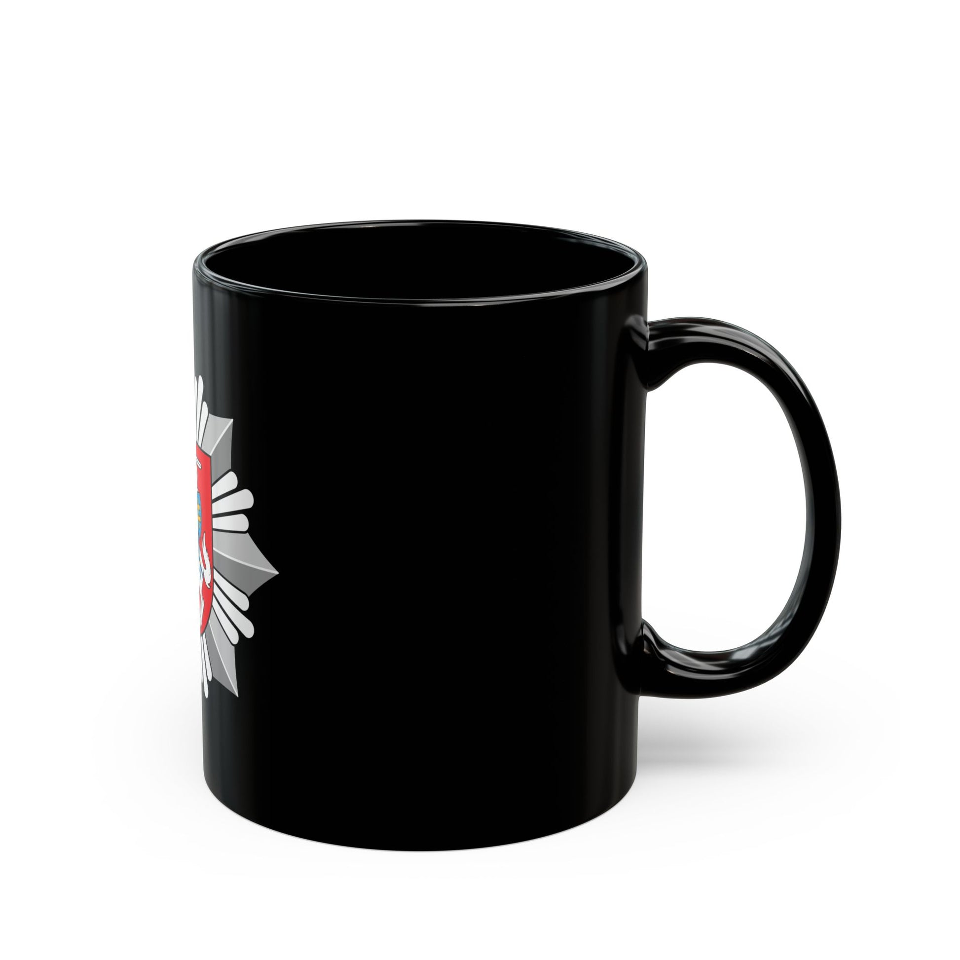Logo of the Police of Lithuania - Black Coffee Mug-Go Mug Yourself