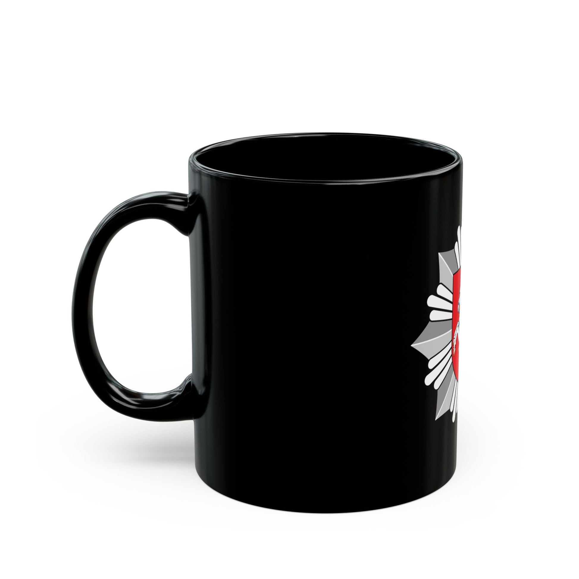 Logo of the Police of Lithuania - Black Coffee Mug-Go Mug Yourself