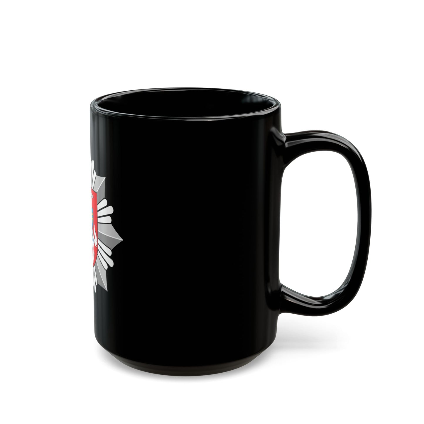 Logo of the Police of Lithuania - Black Coffee Mug-Go Mug Yourself