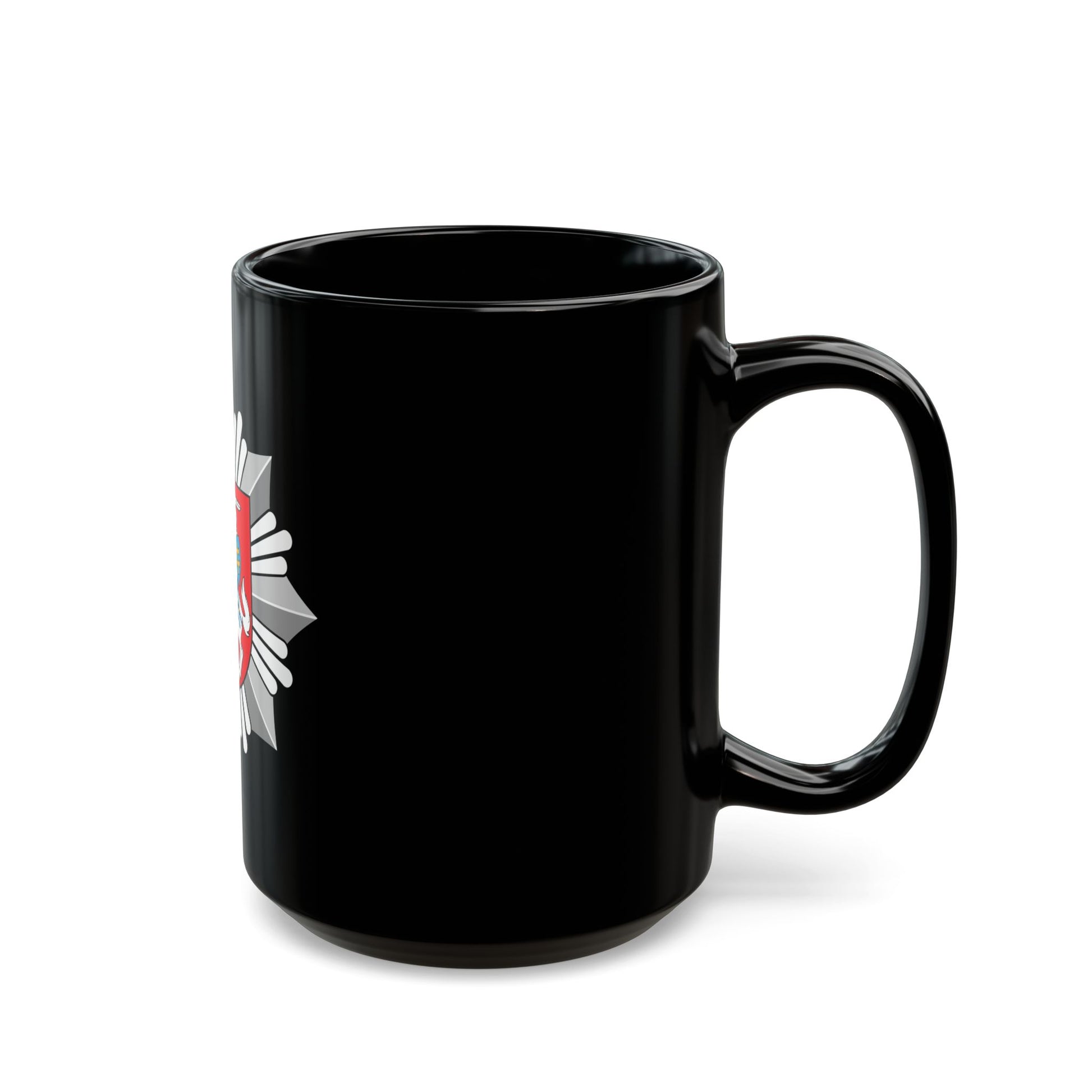 Logo of the Police of Lithuania - Black Coffee Mug-Go Mug Yourself