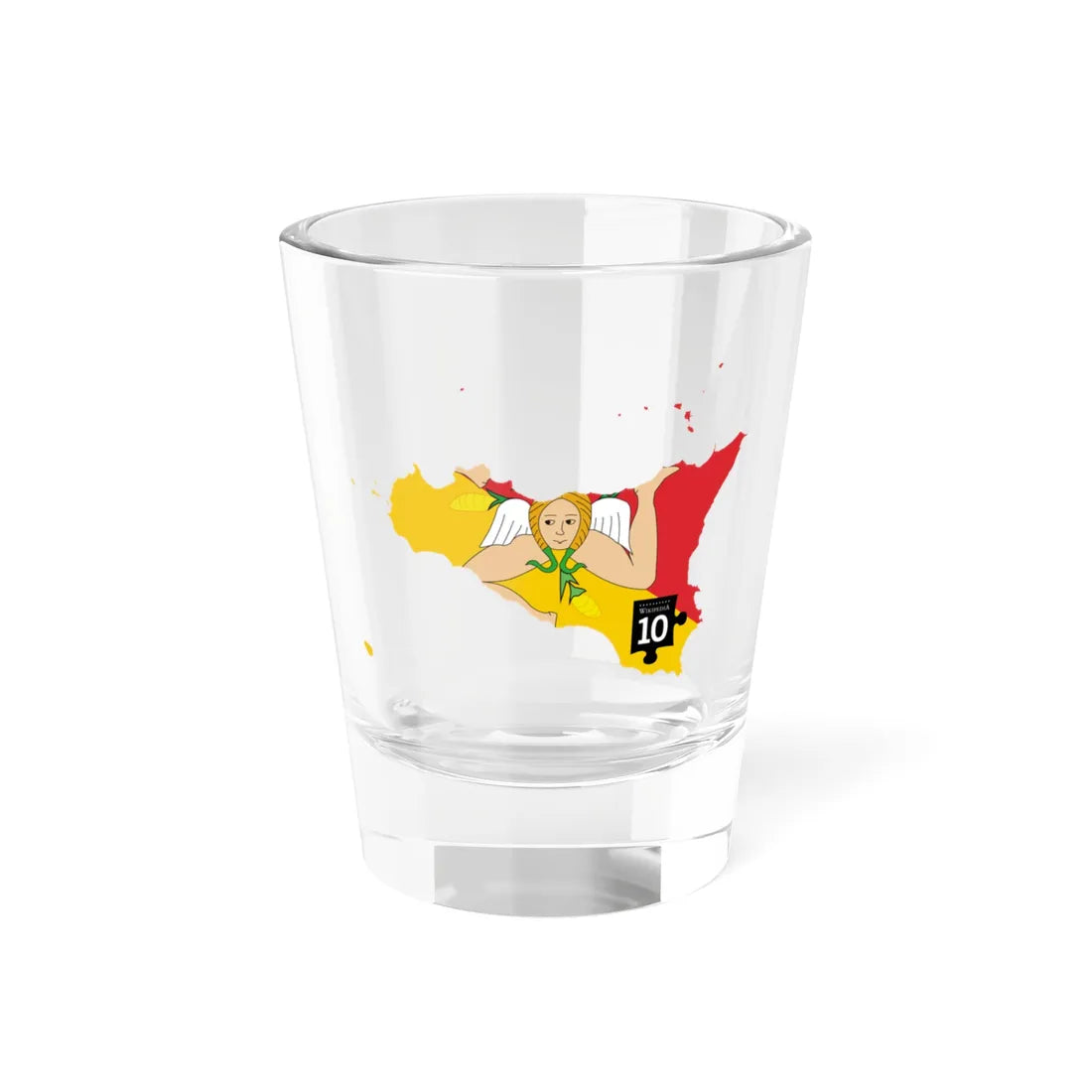 Logo Wikipedia 10 - Sicilia 6 (Italy) Shot Glass 1.5oz 1.5oz - Go Mug Yourself