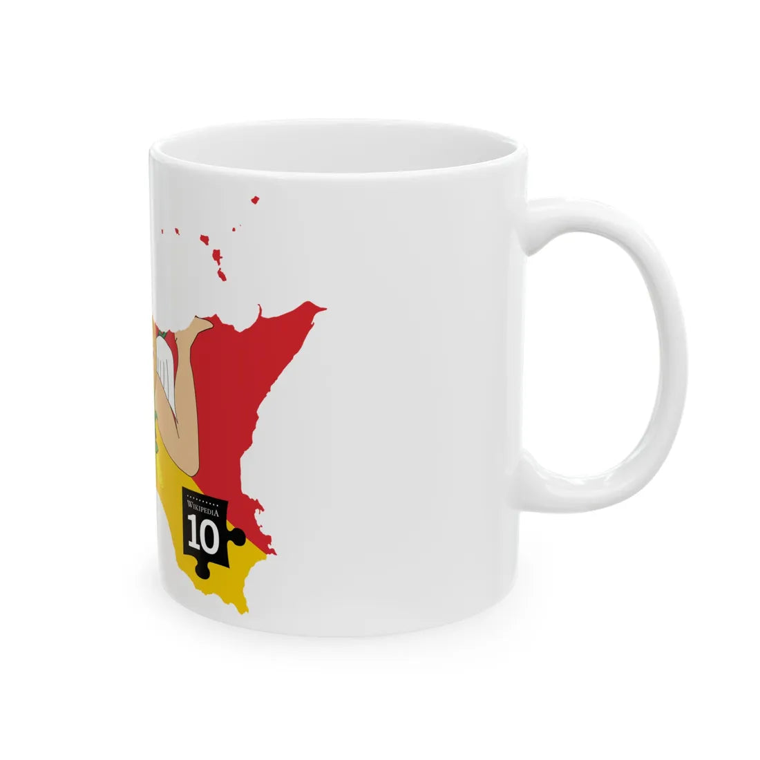 Logo Wikipedia 10 - Sicilia 6 (Italy) White Coffee Mug - Go Mug Yourself