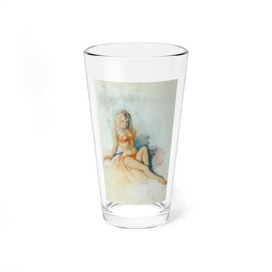 Lolita, possibly published as a magazine advertisement or paperback cover art - Pint Glass 16oz-16oz-Go Mug Yourself