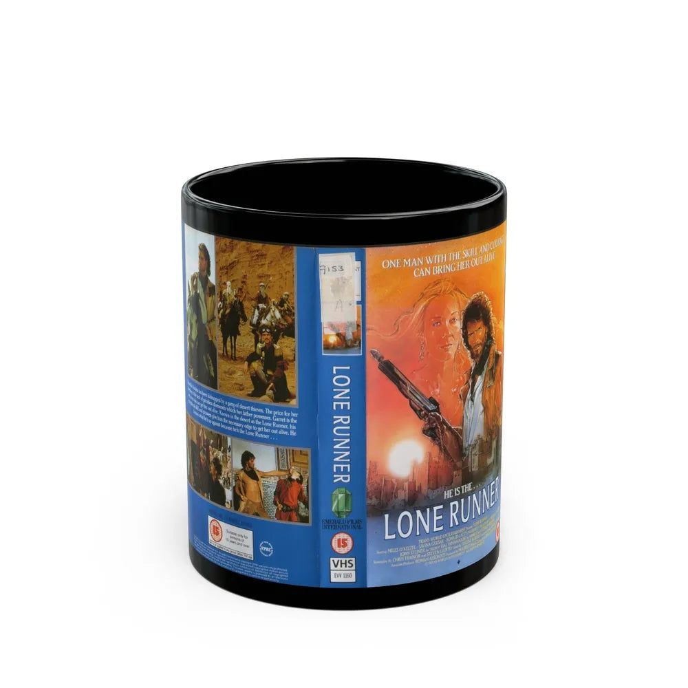 LONE RUNNER (VHS COVER) - Black Coffee Mug-11oz-Go Mug Yourself