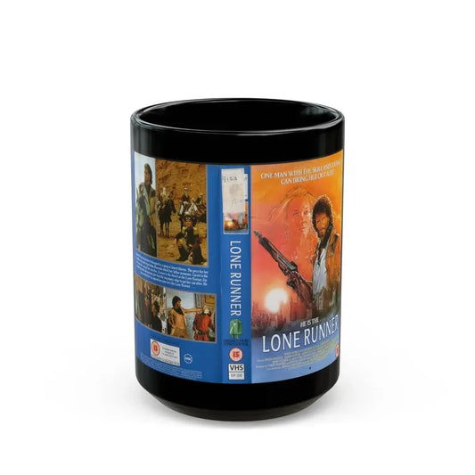 LONE RUNNER (VHS COVER) - Black Coffee Mug 15oz - Go Mug Yourself