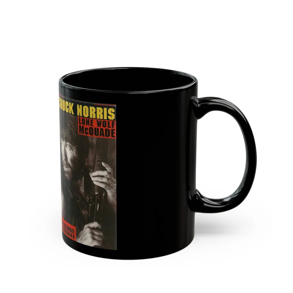 LONE WOLF MCQUADE CHUCK NORRIS (VHS COVER) - Black Coffee Mug-Go Mug Yourself