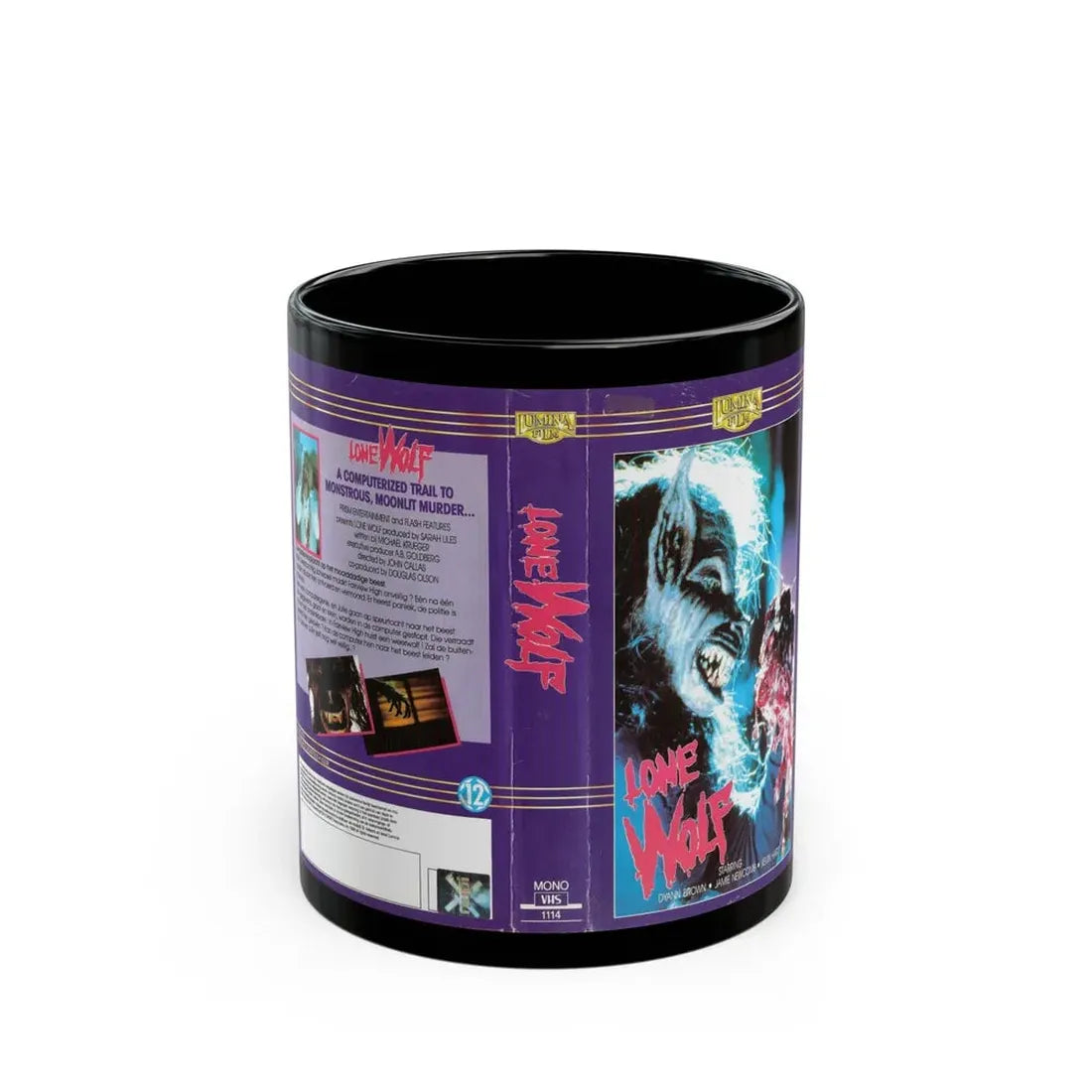 LONE WOLF (VHS COVER) - Black Coffee Mug 11oz - Go Mug Yourself