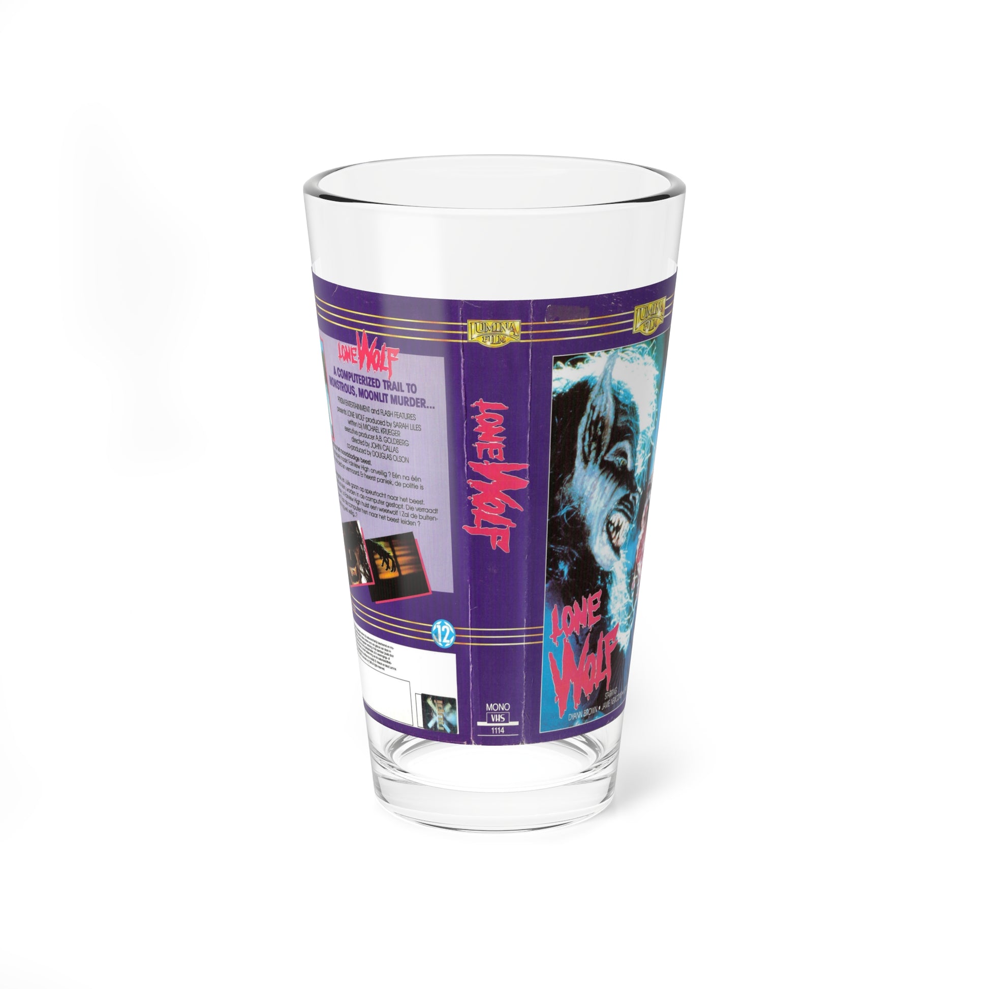 LONE WOLF (VHS COVER) Pint Glass 16oz-16oz-Go Mug Yourself