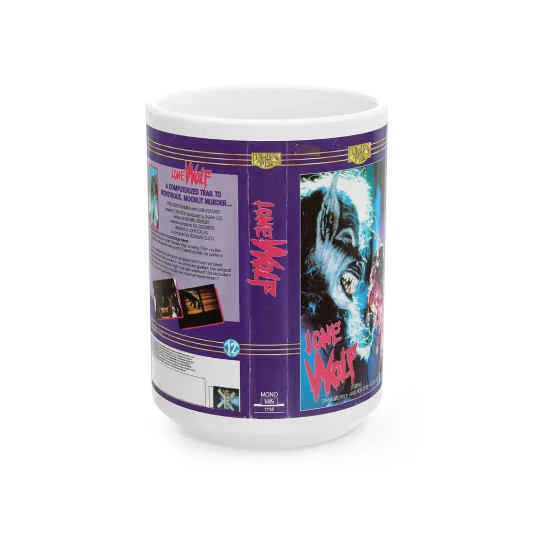 LONE WOLF (VHS COVER) - White Coffee Mug 15oz - Go Mug Yourself