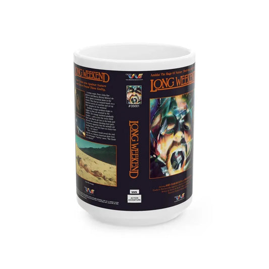 LONG WEEKEND (VHS COVER) - White Coffee Mug 15oz - Go Mug Yourself