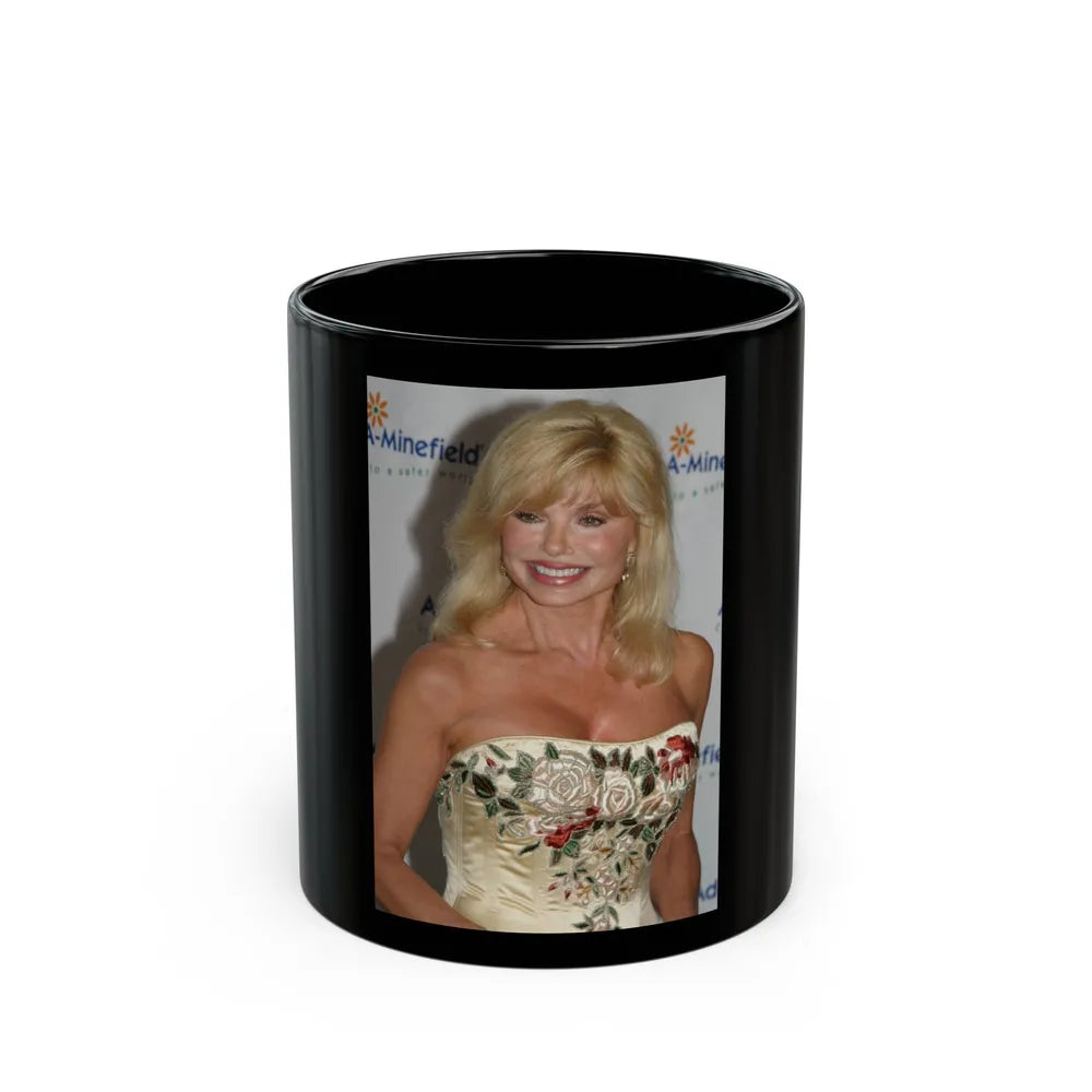 Loni Anderson #01 (Vintage Female Icon) Black Coffee Mug-11oz-Go Mug Yourself