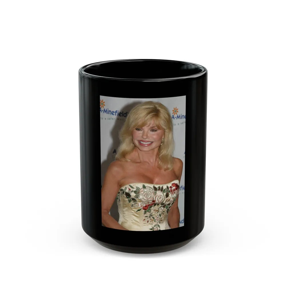 Loni Anderson #01 (Vintage Female Icon) Black Coffee Mug-15oz-Go Mug Yourself