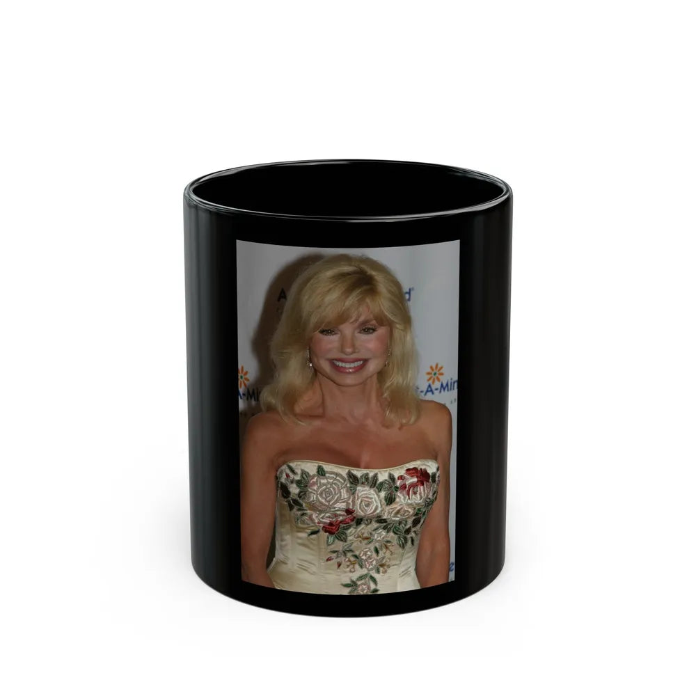 Loni Anderson #02 (Vintage Female Icon) Black Coffee Mug-11oz-Go Mug Yourself