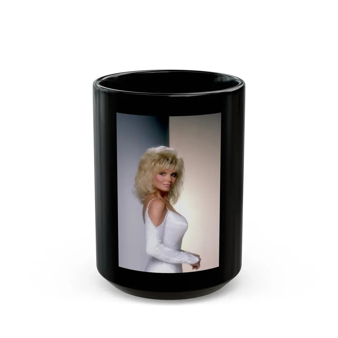 Loni Anderson #17 (Vintage Female Icon) Black Coffee Mug 15oz - Go Mug Yourself