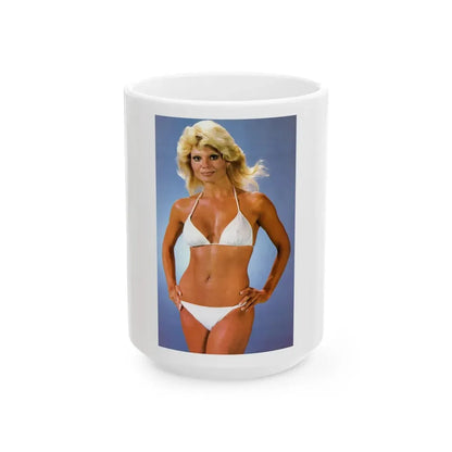 Loni Anderson #31 (Vintage Female Icon) White Coffee Mug 15oz - Go Mug Yourself