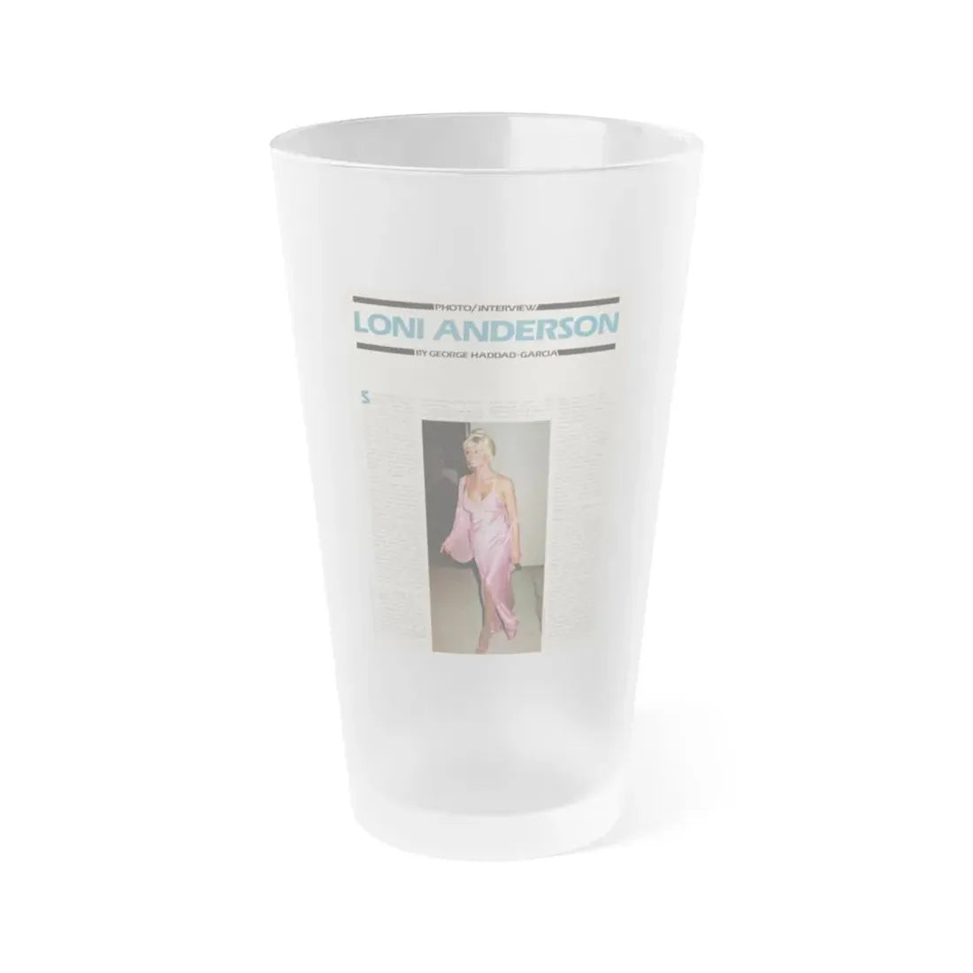 Loni Anderson #36 (Vintage Female Icon) Frosted Pint Glass 16oz 16oz Frosted - Go Mug Yourself