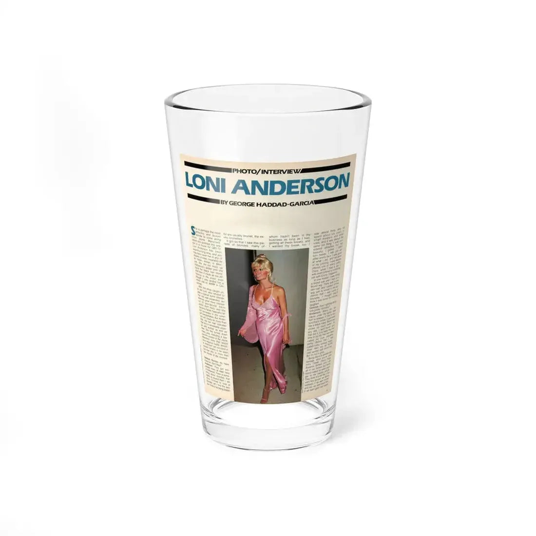 Loni Anderson #36 (Vintage Female Icon) Pint Glass 16oz 16oz - Go Mug Yourself